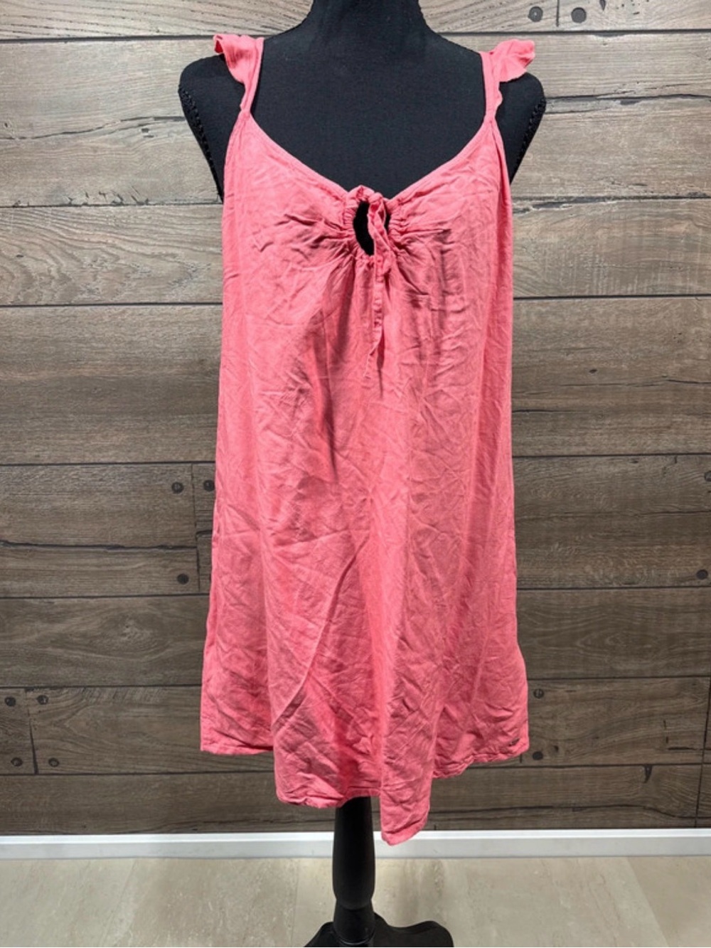 Women's Coral mini dress with Front Tie